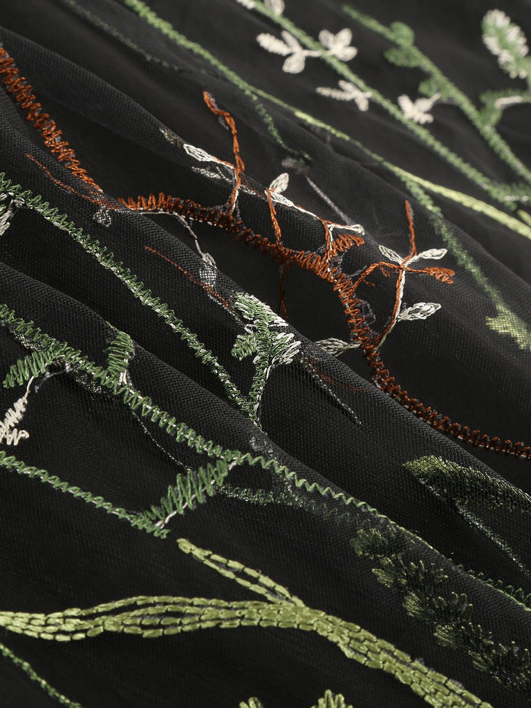 Robe trapèze sans manches en gaze à fleurs des années 1950