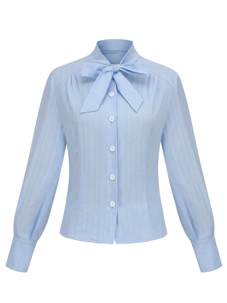 Chemisier bleu clair des ann es 1950 col n ud