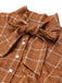 2PCS Boléro marron et robe crayon à carreaux belle
