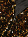 Robe patchwork noire à paillettes dorées des années 1950