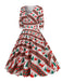 Robe de Noël patchwork à col en V des années 1950