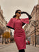 2PCS Robe Crayon Vintage Année 60 avec Cape Rouge Pin Up