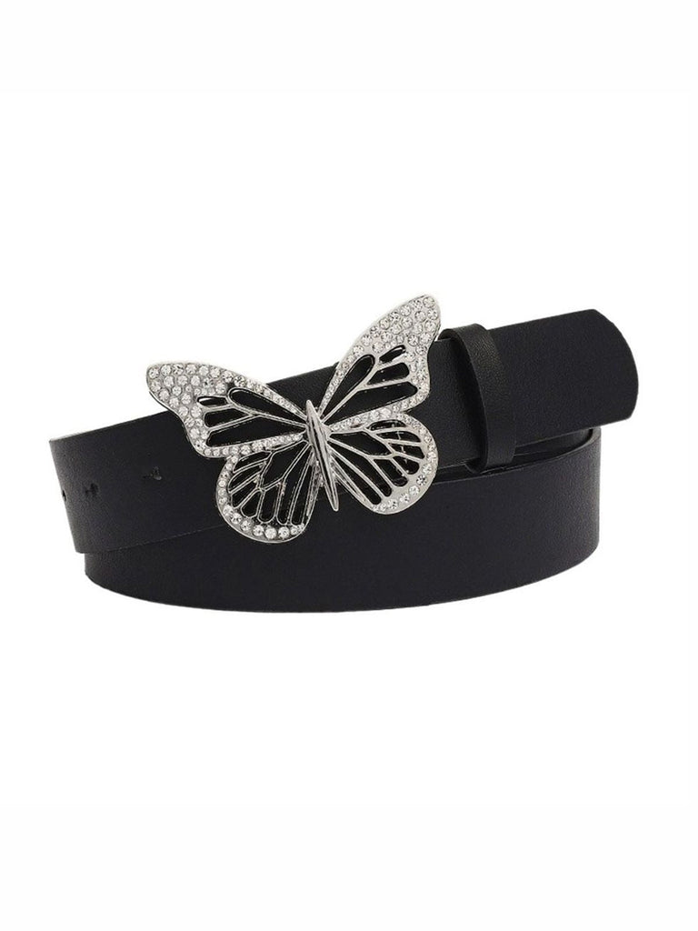 Ceinture Large Boucle Papillon Rétro Strass
