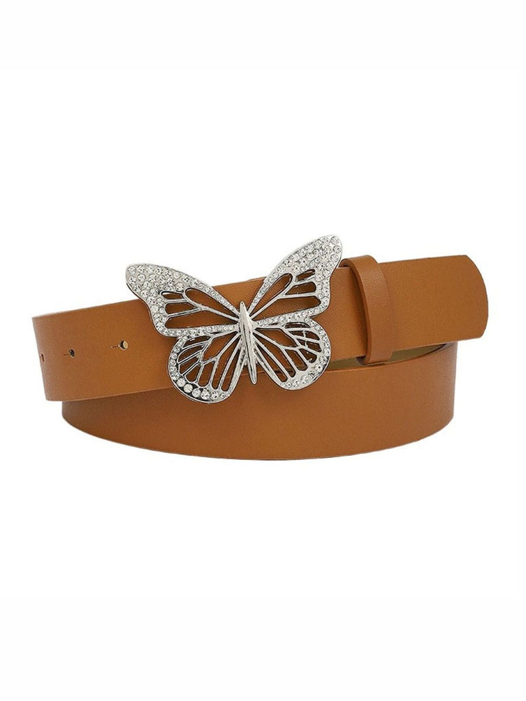 Ceinture Large Boucle Papillon Rétro Strass