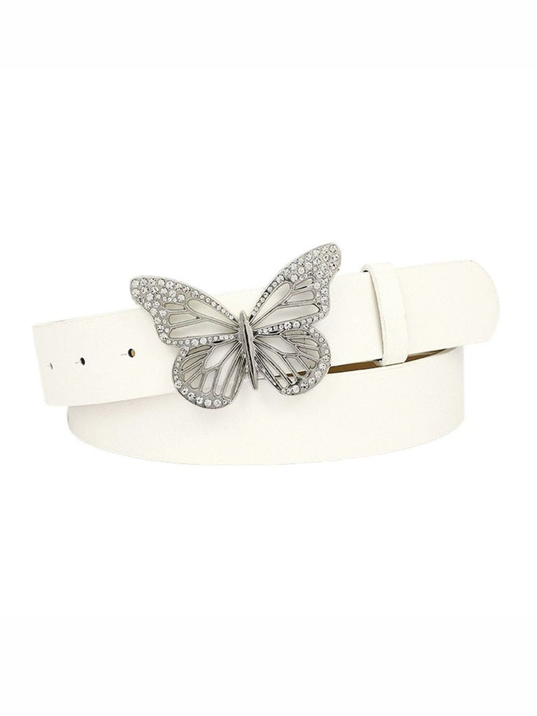 Ceinture Large Boucle Papillon Rétro Strass
