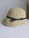 Chapeau de soleil en paille pliable vintage