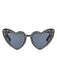 Lunettes de soleil à monture cœur en strass uni