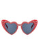 Lunettes de soleil à monture cœur en strass uni
