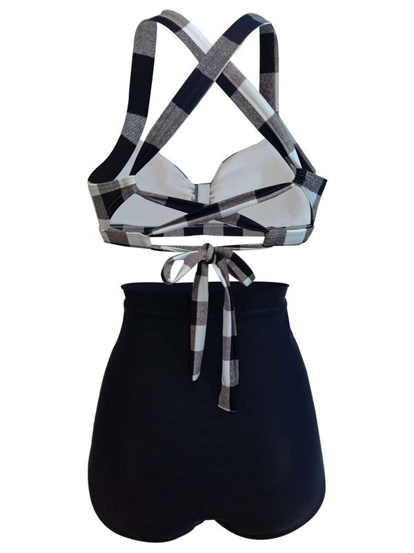 Femmes Maillot de Bain Bikini Retro Taille Haute Retro StageFrance