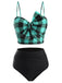 Maillot de Bain Vert à Carreaux