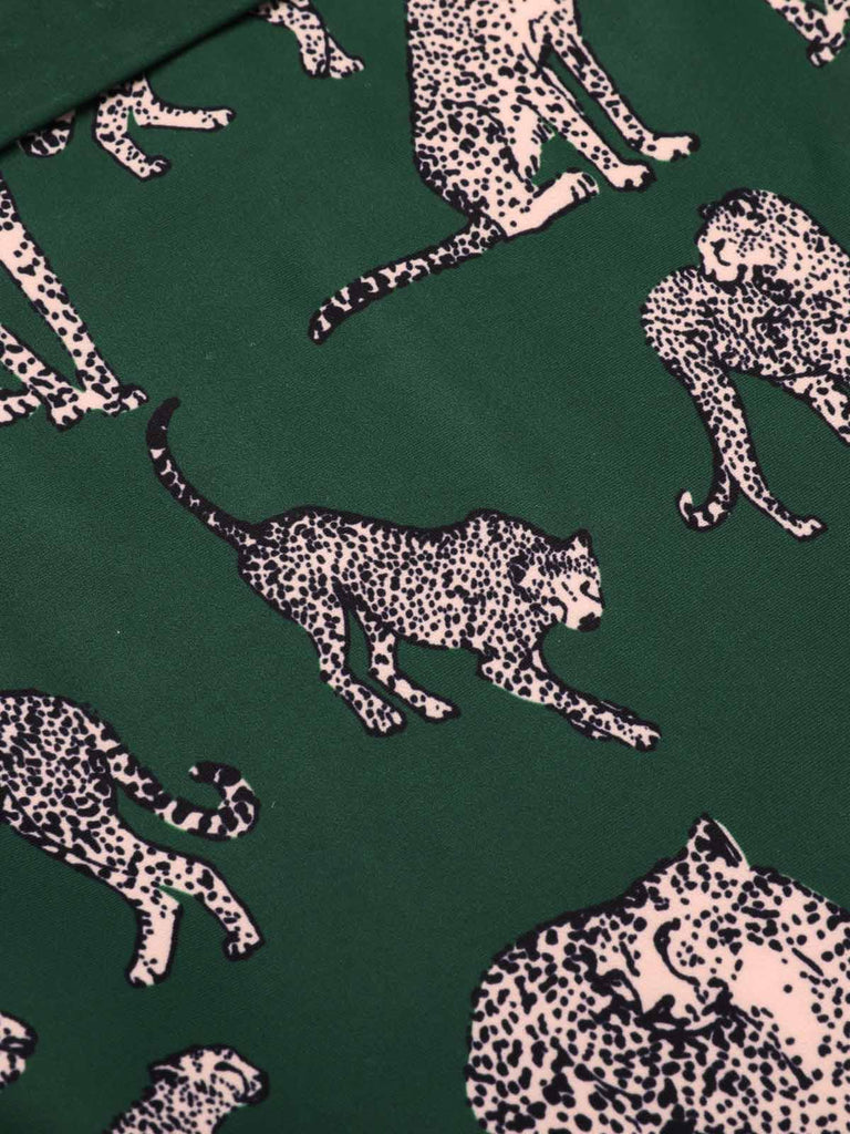 Maillot de bain une pièce vert Jaguar Vintage À Col Licou