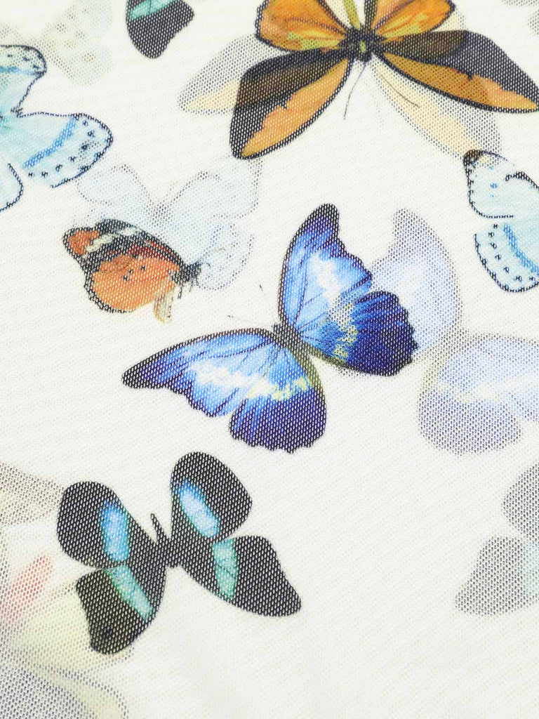 Maillot de Bain Une Pièce à Bretelles Papillons et Jupe Couvrante