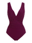 Maillot de Bain Une Pièce Framboise Violet Col V