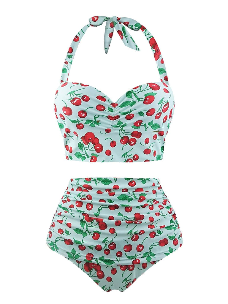 Maillot de bain d'été rétro cerise à licou