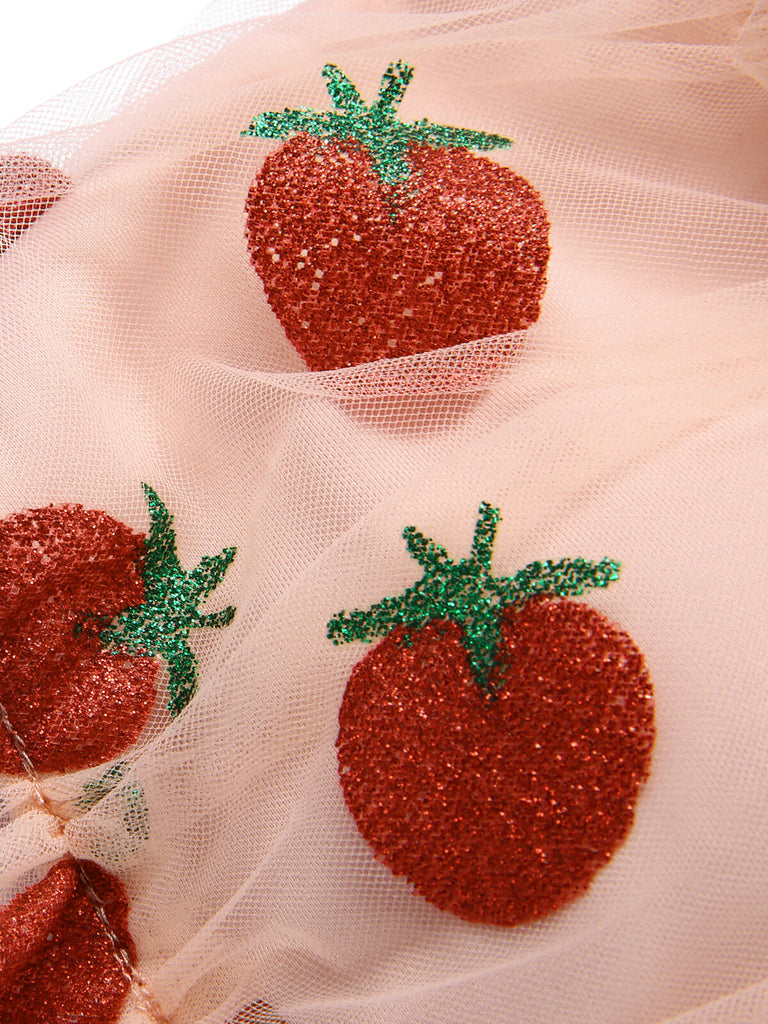 [Pré-vente] Maillot de bain rouge 1940s à bretelles résille fraise