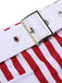 Maillot de bain blanc et rouge marin poches rayures