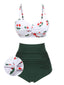 Ensemble de bikini taille haute à bretelles cerises 1950s