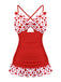 Maillot de bain patchwork nœud papillon à pois 1930
