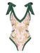 Maillot de bain à fleurs à col en V des années 1950