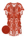 Cache maillot creux brodé rouge des années 1960