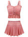 Maillot de bain rose à carreaux années 40 à lacets