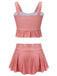 Maillot de bain rose à carreaux années 40 à lacets