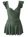 Maillot de bain une pièce uni vert années 40
