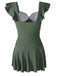 Maillot de bain une pièce uni vert années 40