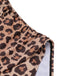 Maillot de bain marron années 30 léopard à col en V