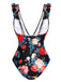 Maillot de bain une pièce à col en V profond des années 1940