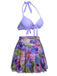 Maillot de bain licou à lacets fleurs des années 1940