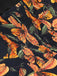 Maillot de bain noir à revers des années 1950 fleur antique