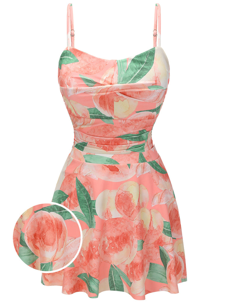 Maillot de bain une pièce pêche années 1950 rose
