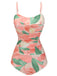 Maillot de bain une pièce pêche années 1950 rose