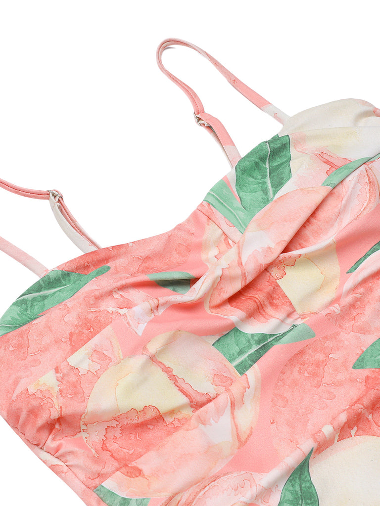 Maillot de bain une pièce pêche années 1950 rose