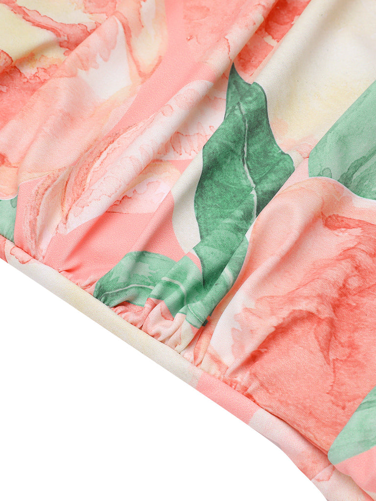 Maillot de bain une pièce pêche années 1950 rose