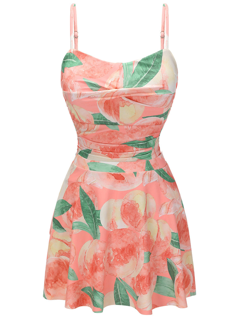 Maillot de bain une pièce pêche années 1950 rose