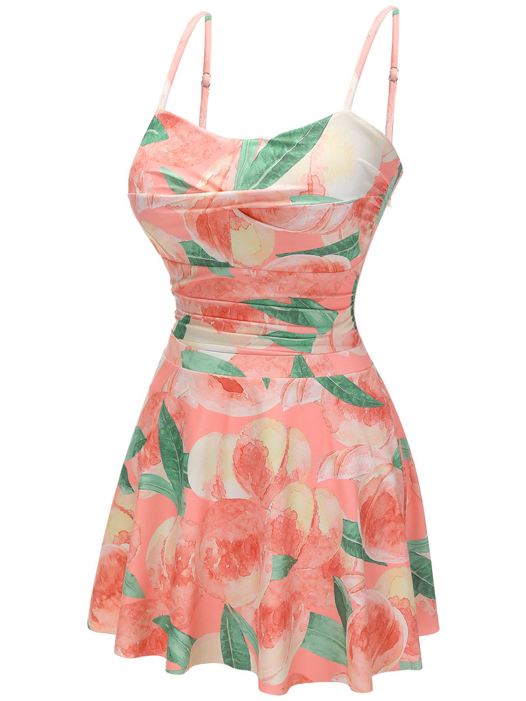 Maillot de bain une pièce pêche années 1950 rose