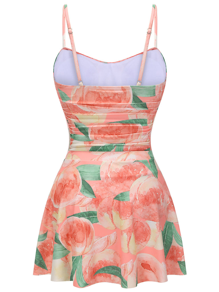 Maillot de bain une pièce pêche années 1950 rose
