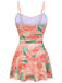 Maillot de bain une pièce pêche années 1950 rose