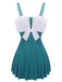 Maillot de bain une pièce bleu licou à nœud des années 1930