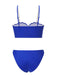 Maillot de bain bleu années 40 en forme de coquillage à bretelles spaghetti