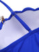 Maillot de bain bleu années 40 en forme de coquillage à bretelles spaghetti