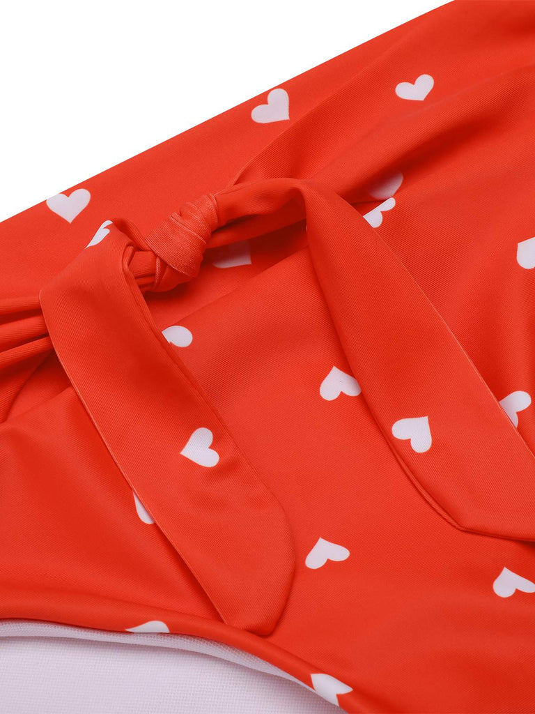 Maillot de bain à bretelles spaghetti cœur des années 1940