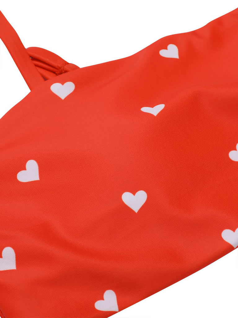 Maillot de bain à bretelles spaghetti cœur des années 1940