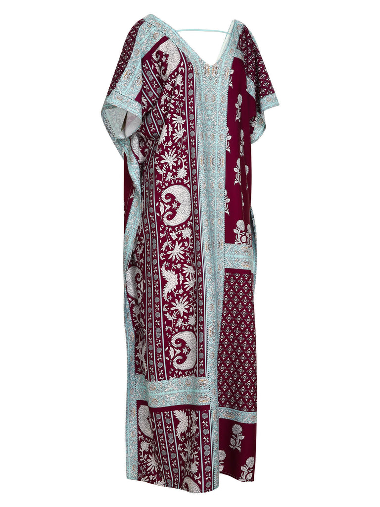 Cache-maillot long motif indien rouge des années 1960