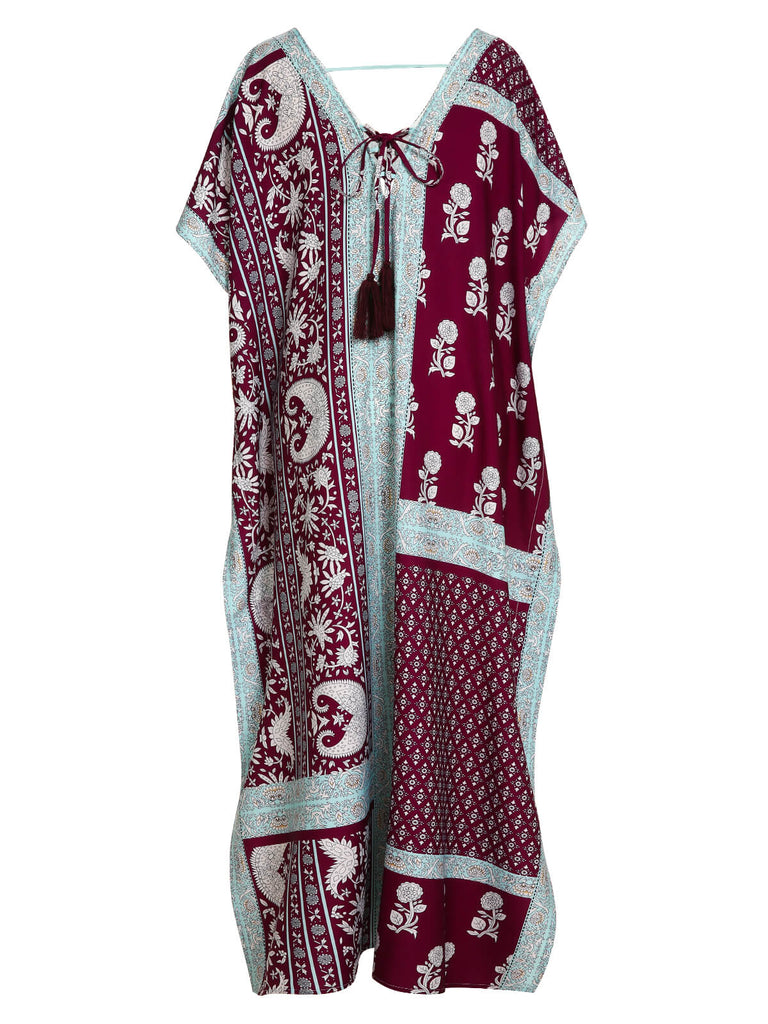 Cache-maillot long motif indien rouge des années 1960