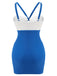 Maillot de bain une pièce bleu à licou dauphin des années 1940