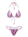 Ensemble de bikini dos nu à imprimé zèbre avec cache-maillot 1960s