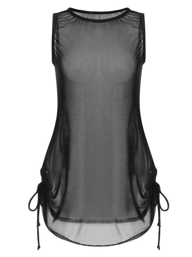 Cache-maillot de cordon translucide solide des années 1960